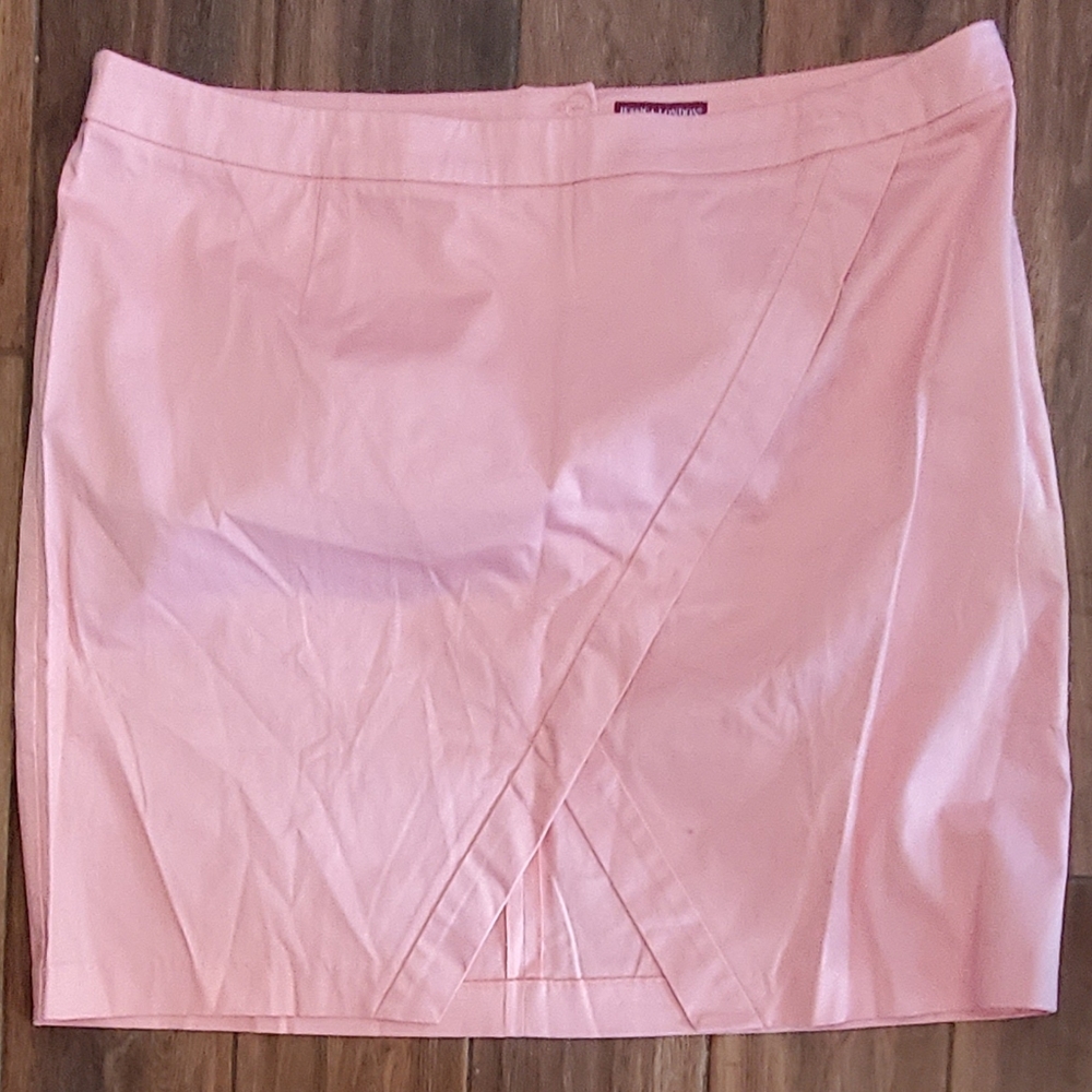 Jessica London Pink Cotton Blend Faux Wrap Tulip Skirt Plus Size 24 NWOT